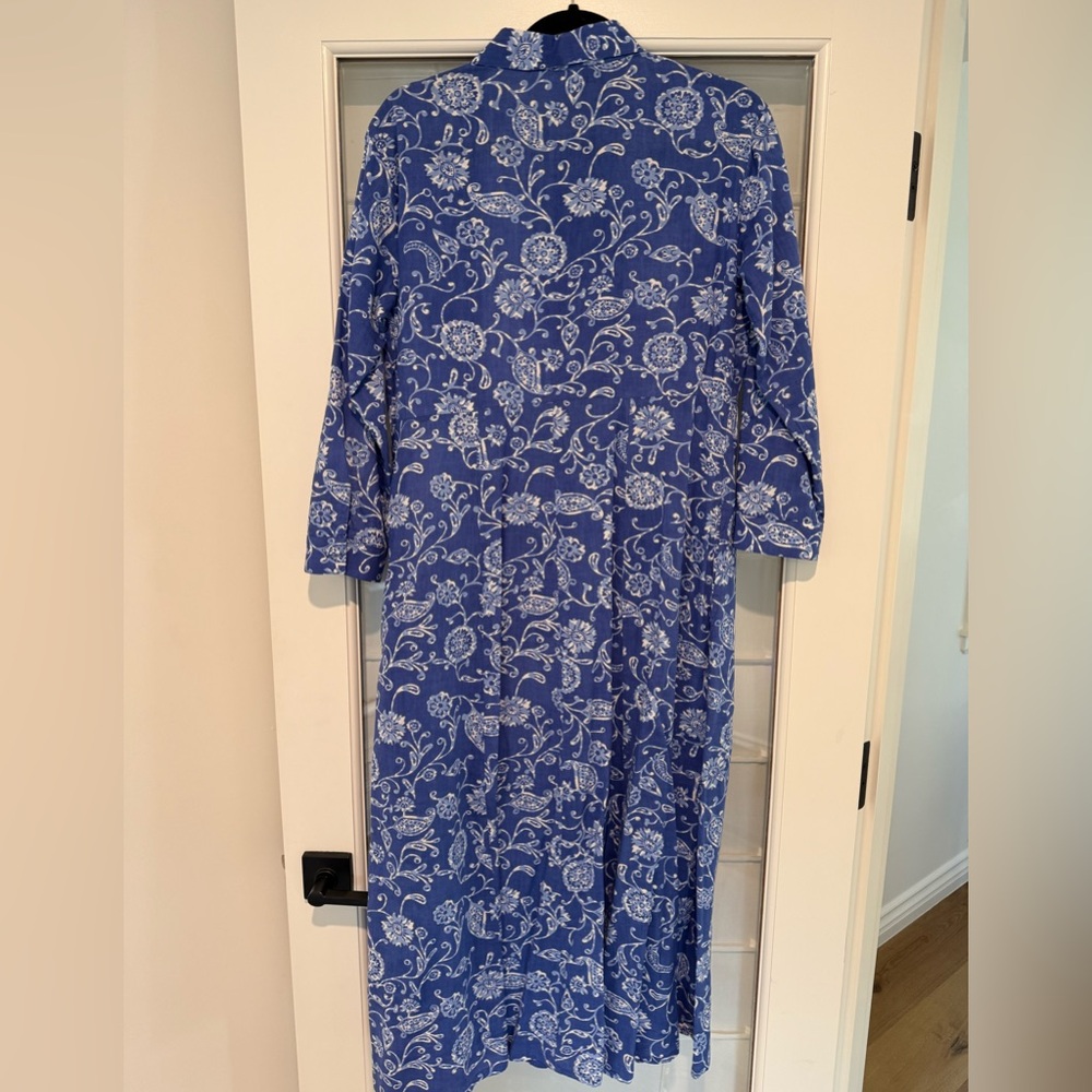Julia Amory shirt dress blue and white floral size Medium - Picture 4 of 5